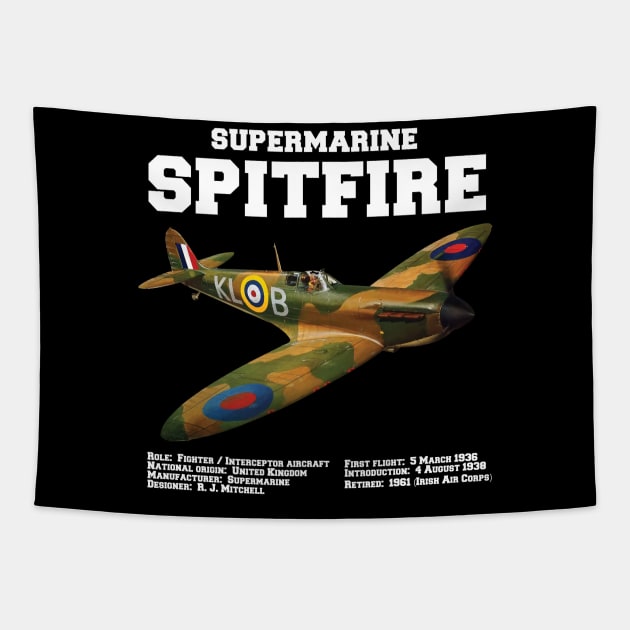 Supermarine Spitfire | WW2 Plane Tapestry by Distant War