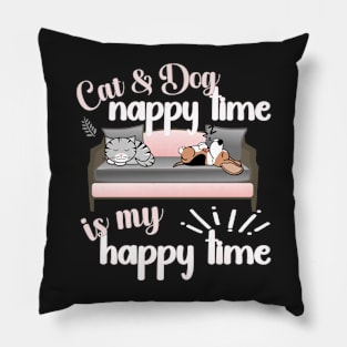 CAT AND DOG NAP CUTE DESIGN Pillow