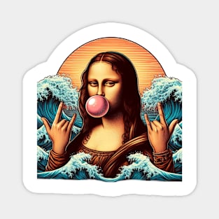 Mona Lisa Water Wave Retro Magnet