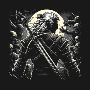 Monster Slayer against the Undead - Dark Fantasy T-Shirt