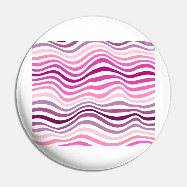 Pink Waves Stripes Pin by timegraf