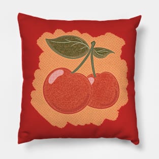 Retro Inspired Cherries Pillow