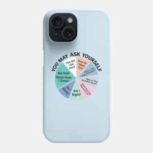 80's Music Retro Lyrics - You May Ask Yourself Pie Chart Phone Case