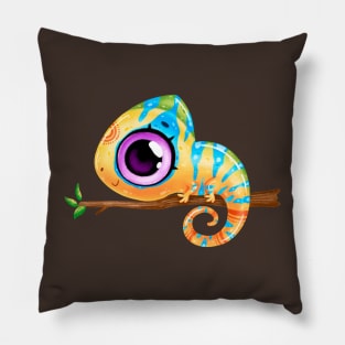 chameleon hand drawn cute Pillow