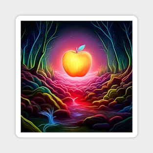 Neon Apple Magnet