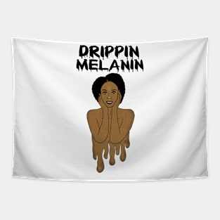 Drippin Melanin Afro Black History Tapestry