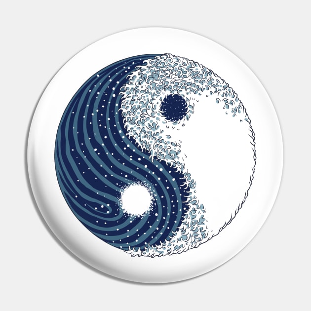 Yin yang great wave Pin by albertocubatas