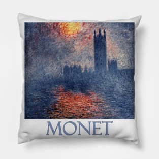 Houses of Parliament at Sunset by Claude Monet Pillow