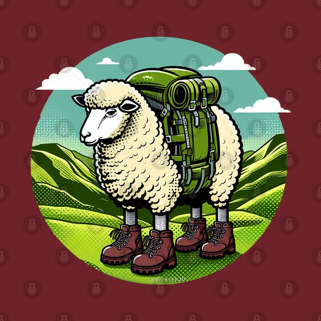 Hiking Sheep Pop Art by Sketchy