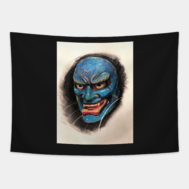 Noh mask Tapestry by rodrigom