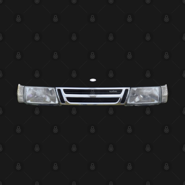 Saab 900 Turbo classic car minimalist grille by soitwouldseem