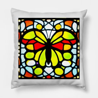 Stained Glass Butterfly Pillow