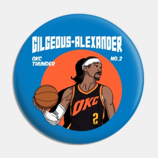 Shai Gilgeous-Alexander Comic Style Art Pin