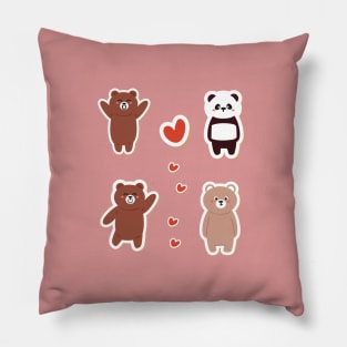 Un-bear-ably Charming: Collect the Cutest Bear Stickers in Town! Pillow