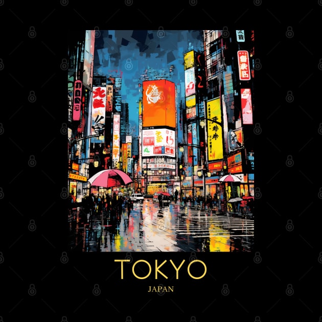 A Pop Art Travel Print of Tokyo Japan by Studio Red Koala