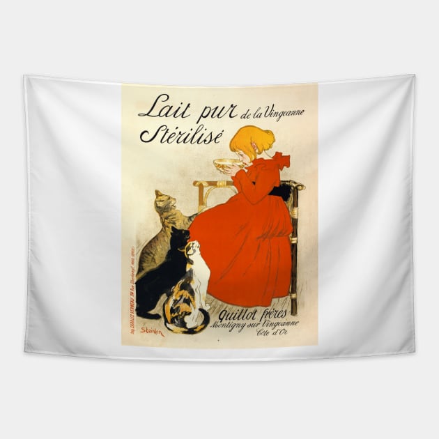 Lait pur de la Vingeanne stérilisé Vintage Poster 1894 Tapestry by vintagetreasure