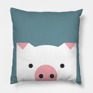 Peek-a-Boo Pig in Pink and Green Pillow