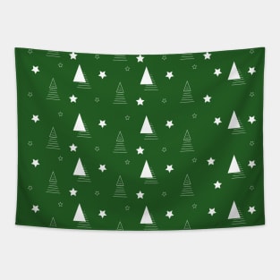 Christmas Geometric green tree abstract Tapestry