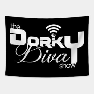 The Dorky Diva Show- White Logo Tapestry