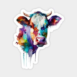 Funky cow watercolour art Magnet