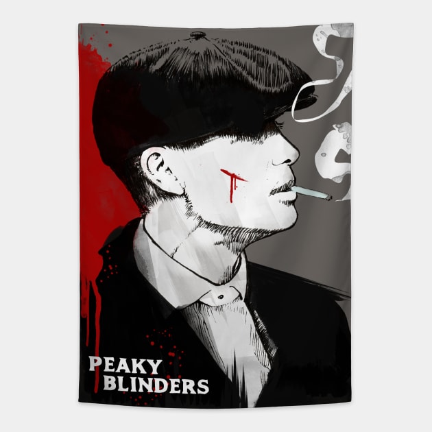 Tommy Shelby art portrait Tapestry by 2ToastDesign