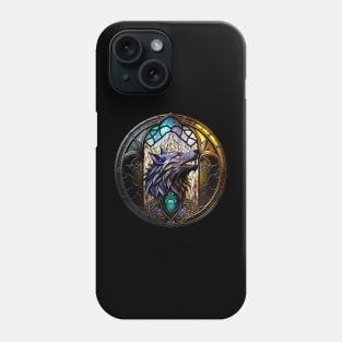 School of the Wolf stained glass window Phone Case