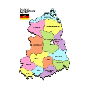 Deutsche Demokratische Republik DDR Map T-Shirt