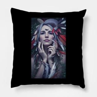 red Indians cute girl Pillow