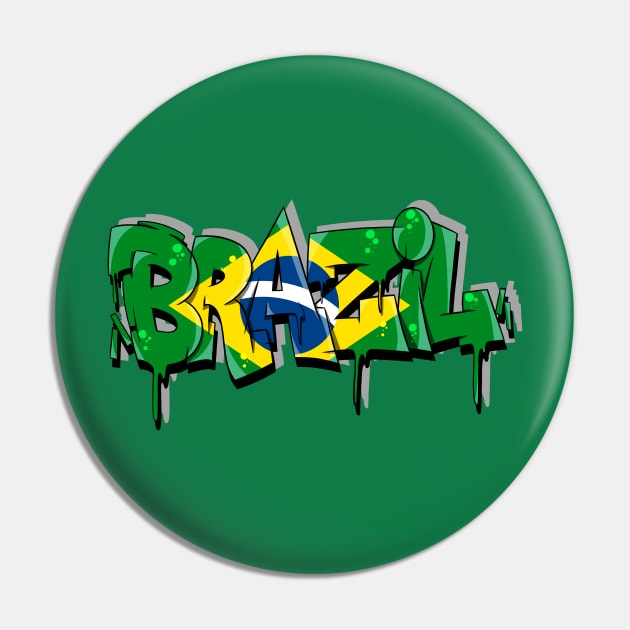 Brazil Graffiti Pin by graffitiasik