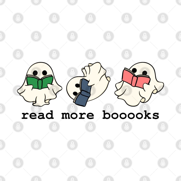 Read More Booooks Cute Ghosts Reading Book Spooky Halloween Party Costume by Illustradise