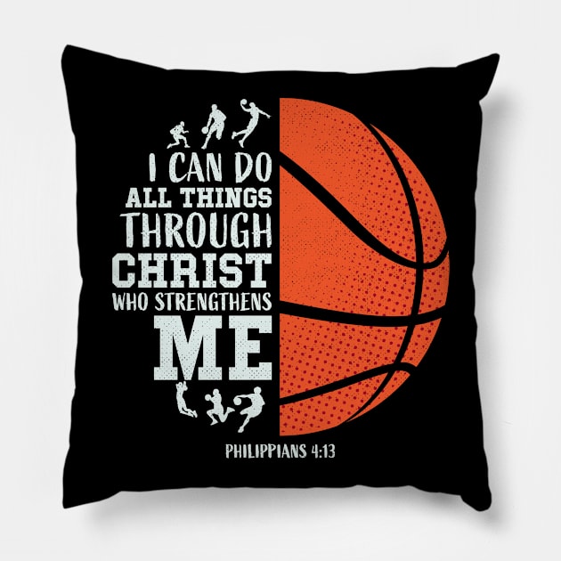 Christian Basketball, Men Boys Kids Religious Basketball Pillow by PaulAksenov