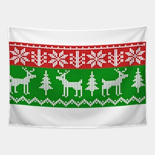 Christmas ugly sweater with deer Tapestry