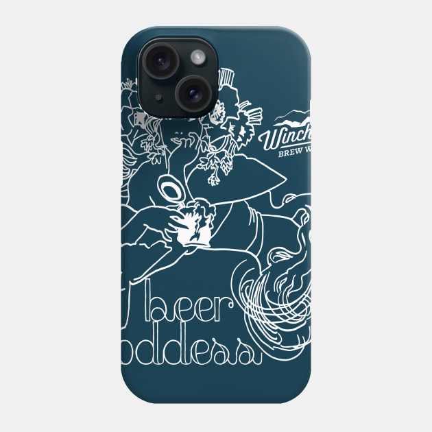 Beer Goddess (light ink) Phone Case by Winchester Brew Works