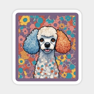 Pooling Poodle, colorful dots Magnet