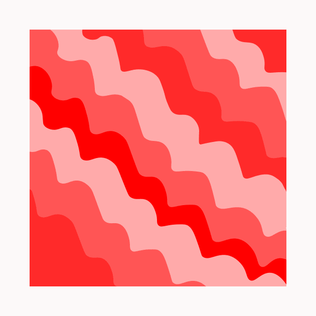 Red wavy ocean waves gradient by Baobabprintstore