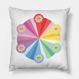 Colorful Flower Wheel Pillow