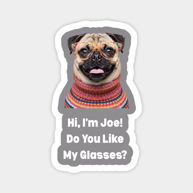 Hi, I am Joe! Do You Like My Glasses? Magnet by Oscar's Store 1