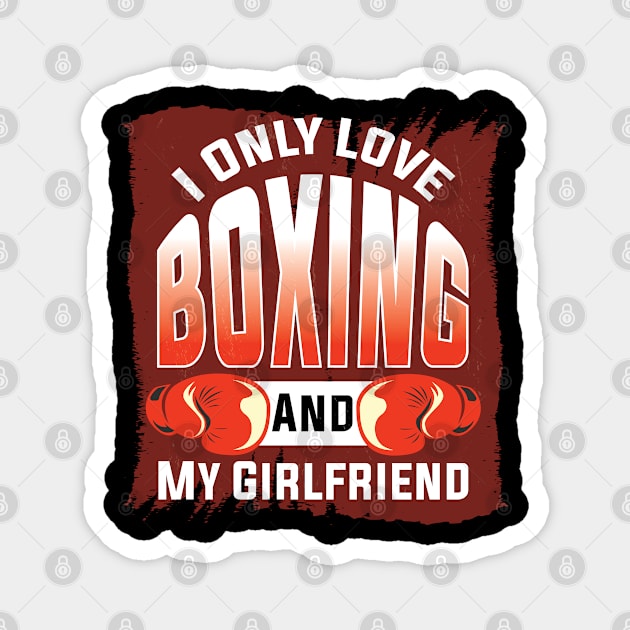 Hit like a Girl QuoteVintage Boxer Boxing Gloves Design Magnet by Riffize