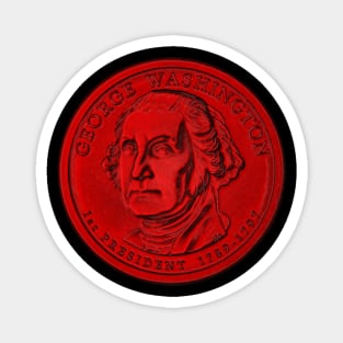 USA George Washington Coin in Red Magnet