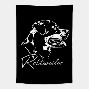 Proud Rottweiler dog portrait Rottie dog Tapestry