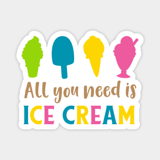 All You Need Is Ice Cream, Ice Cream Cone, Sundae Magnet