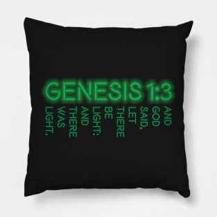 Genesis 1:3 Green Pillow