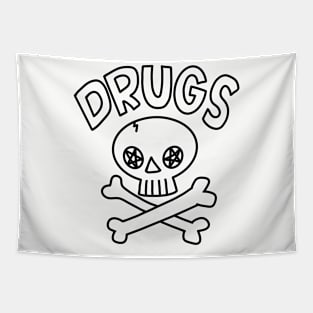 Comic Book Drugs Logo (black ink) Tapestry