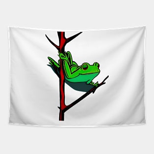 Frog on a branch Tapestry