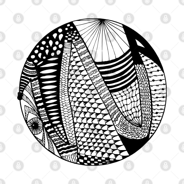 Snake Eye Zentangle Circle by kerimeart