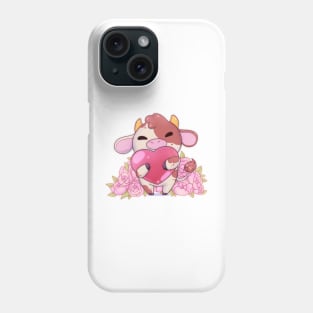 Little cow with heart Phone Case