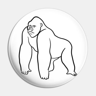 Stick figure gorilla Pin