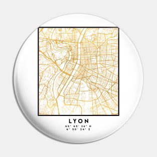 LYON FRANCE CITY STREET MAP ART Pin