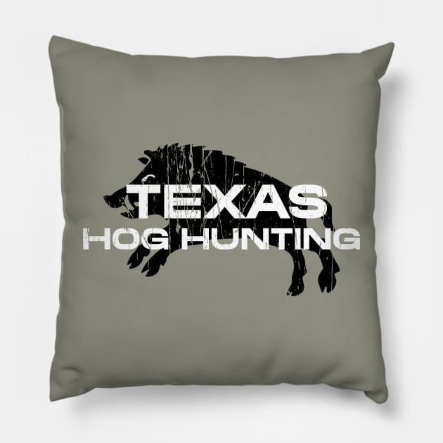 HOG HUNTING TEXAS FERAL HOGS Pillow by Cult Classics