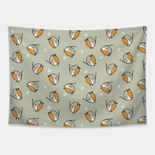 Cute Robin winter pattern Tapestry